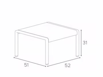 ALURA - Square Batyline® garden footstool by Royal Botania - view 3